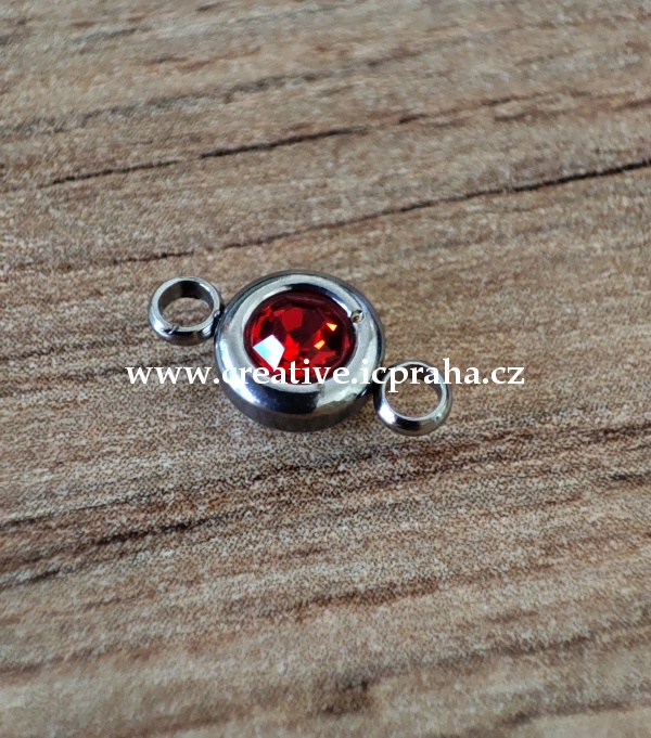 spoj.díl se šatonem 12x6,5x4mm - ocel 304 -červený